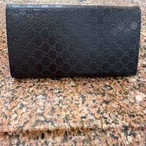 Gucci Black Logo-Embossed Clutch